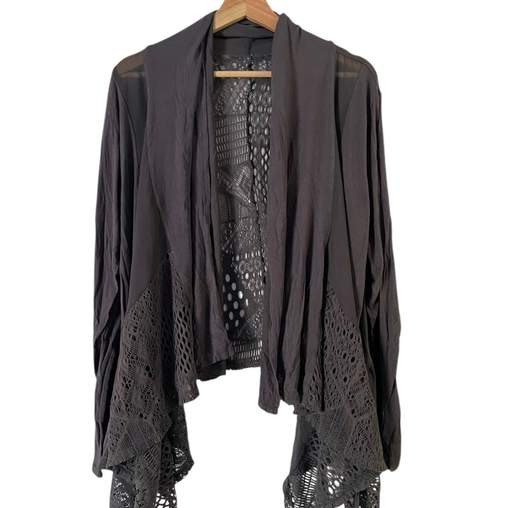 Elegant Grey Lace Women Sweater